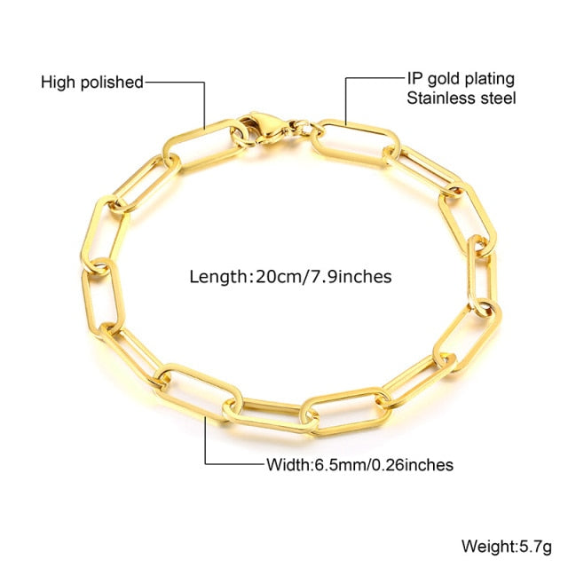 Paperclip Chain Bracelet for Women