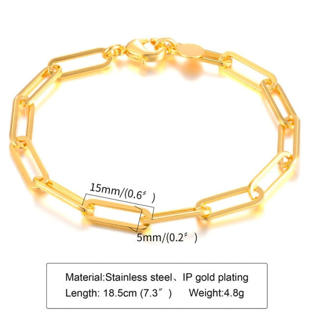 Paperclip Chain Bracelet for Women