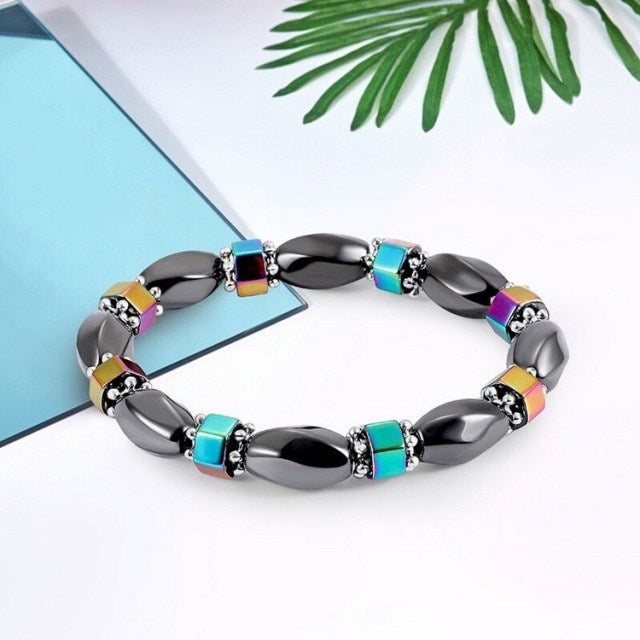 Black Stone Blue Cat Eye  Bracelet