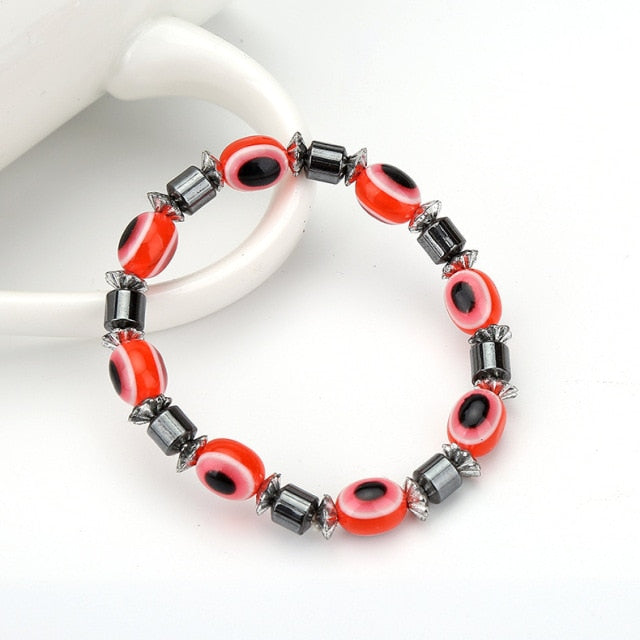 Black Stone Blue Cat Eye  Bracelet