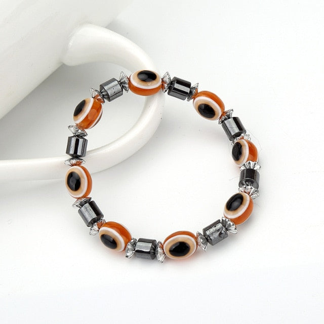 Black Stone Blue Cat Eye  Bracelet