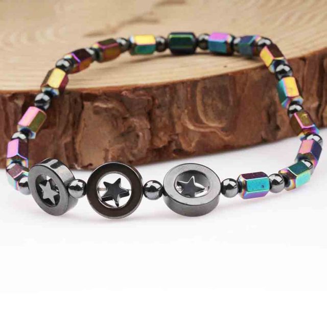 Black Stone Blue Cat Eye  Bracelet