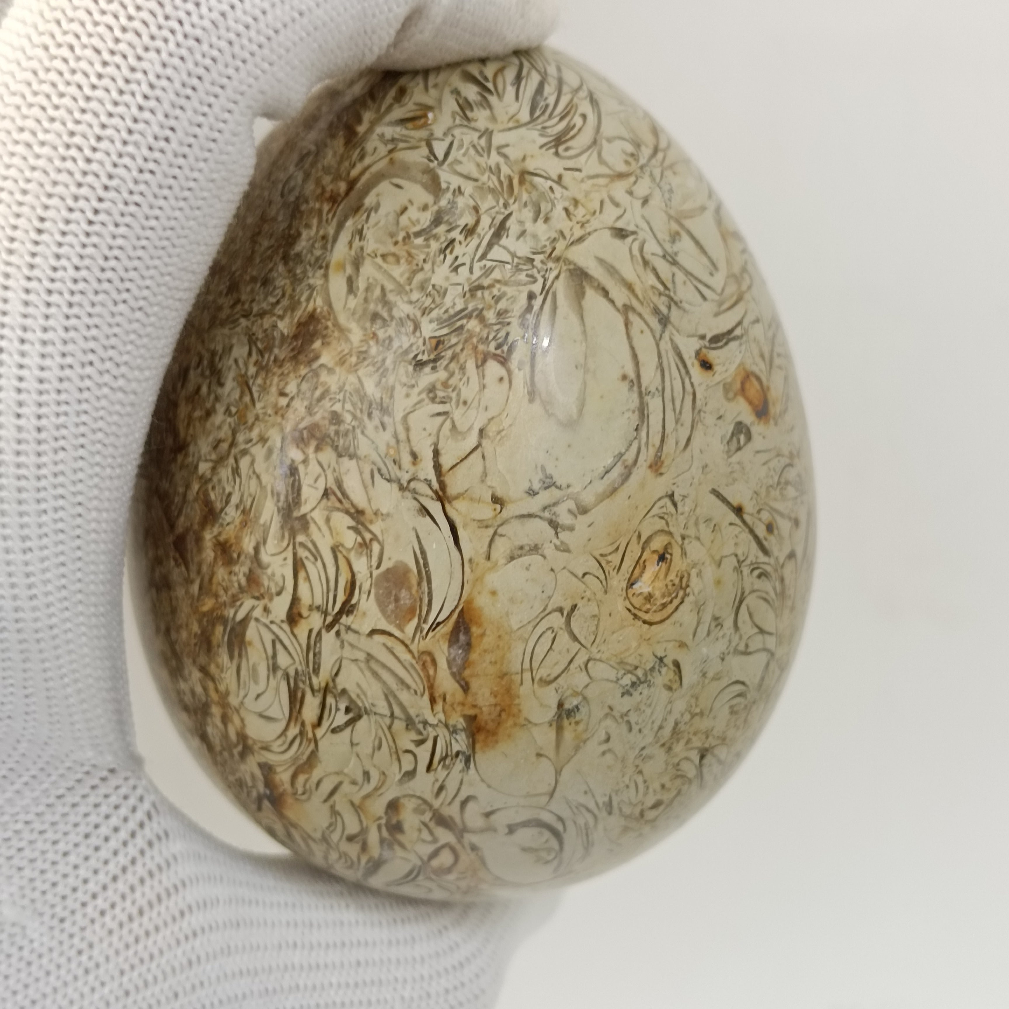 8cm  Dinosaur Bones Quartz Crystal Ball