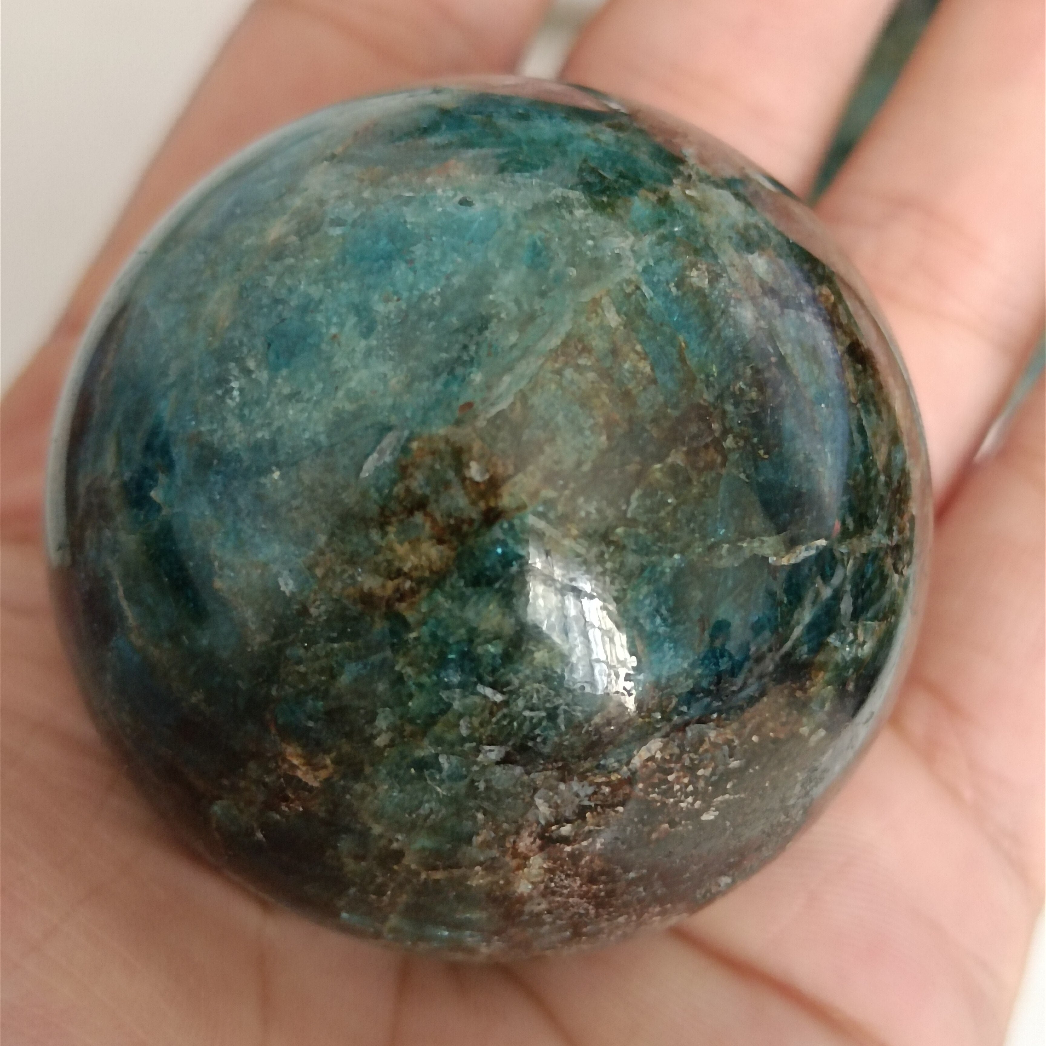 4.5-5cm  Natural Unique Blue Apatite sphere phosphorite ball