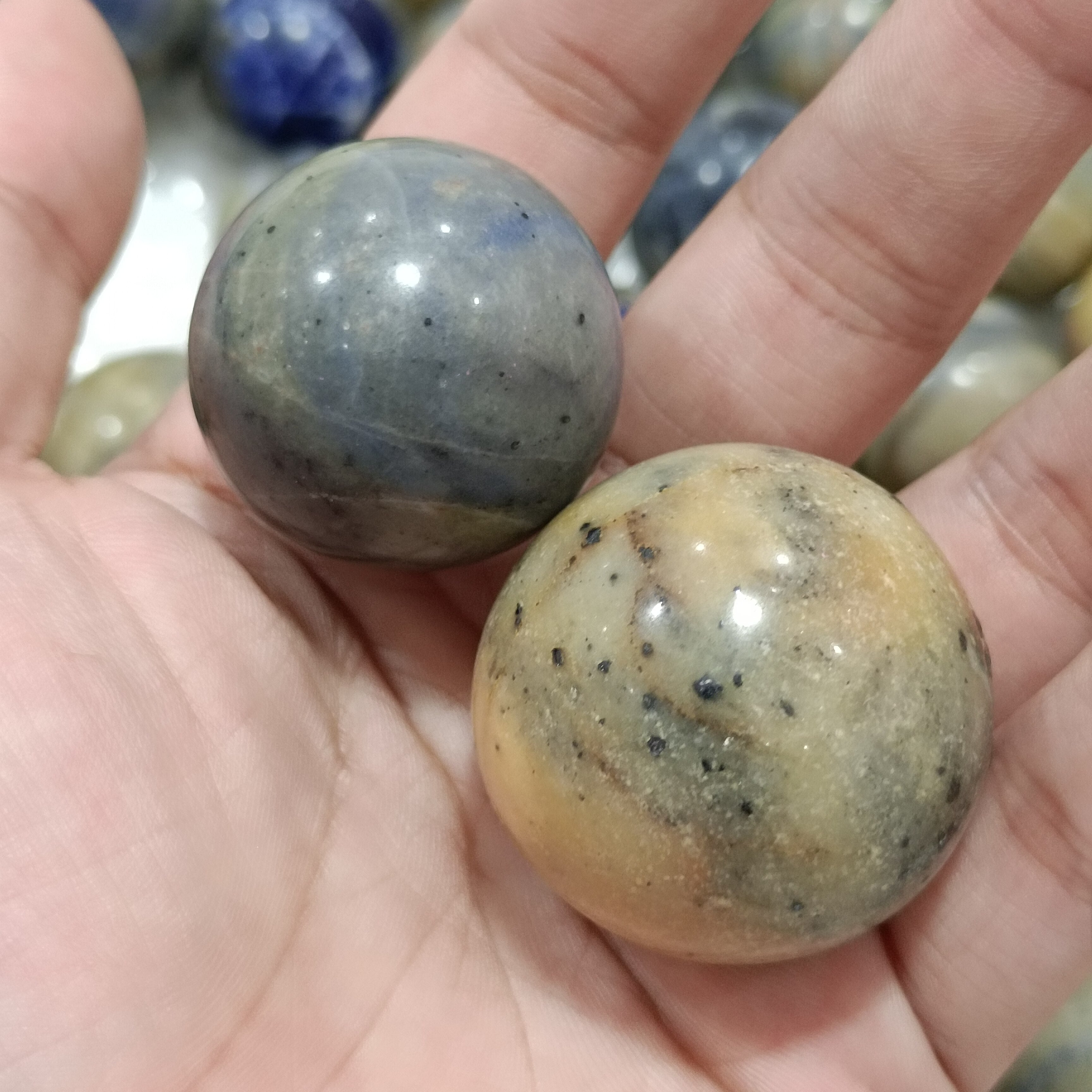 3.5cm Natural Blue stone Quartz Sphere Crystal Ball