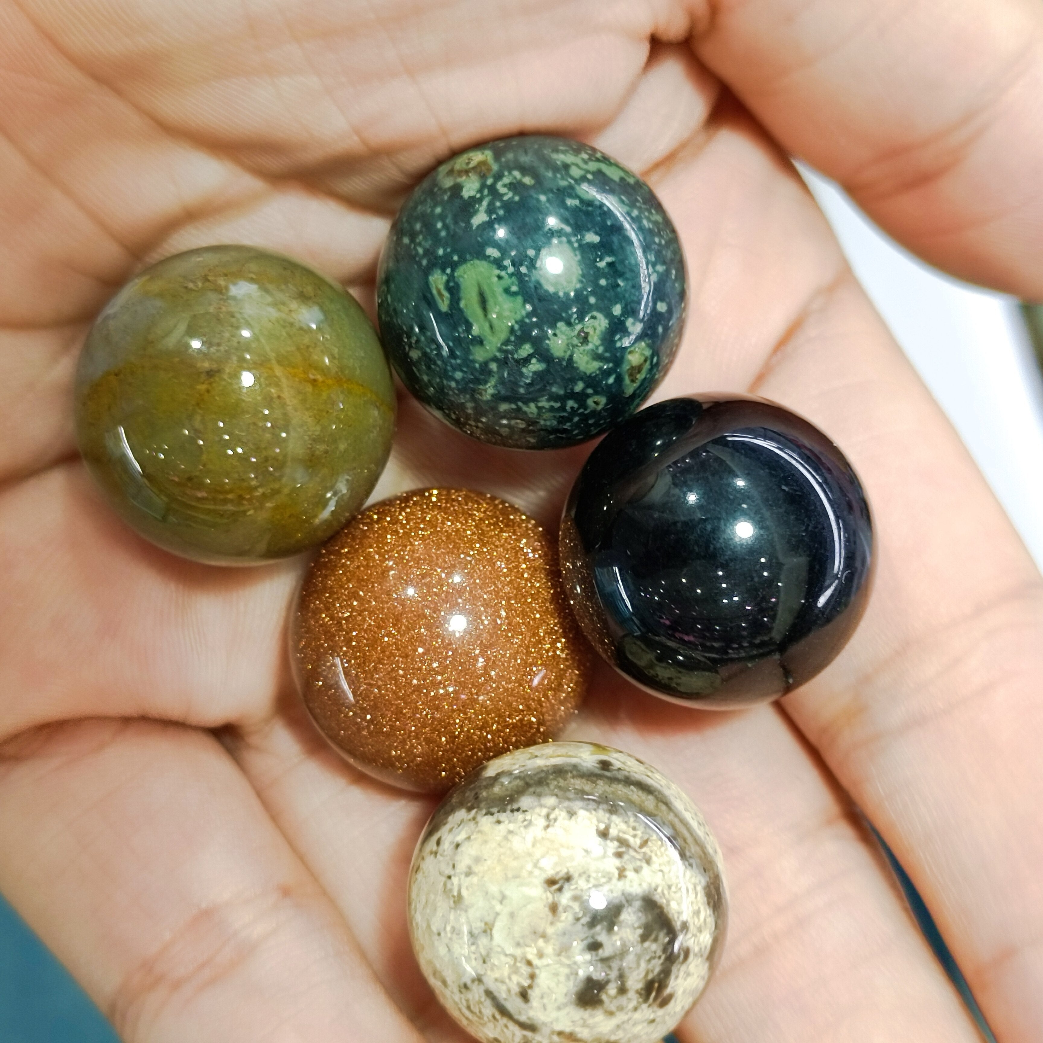 20mm  7pcs Natural Gemstone Sphere