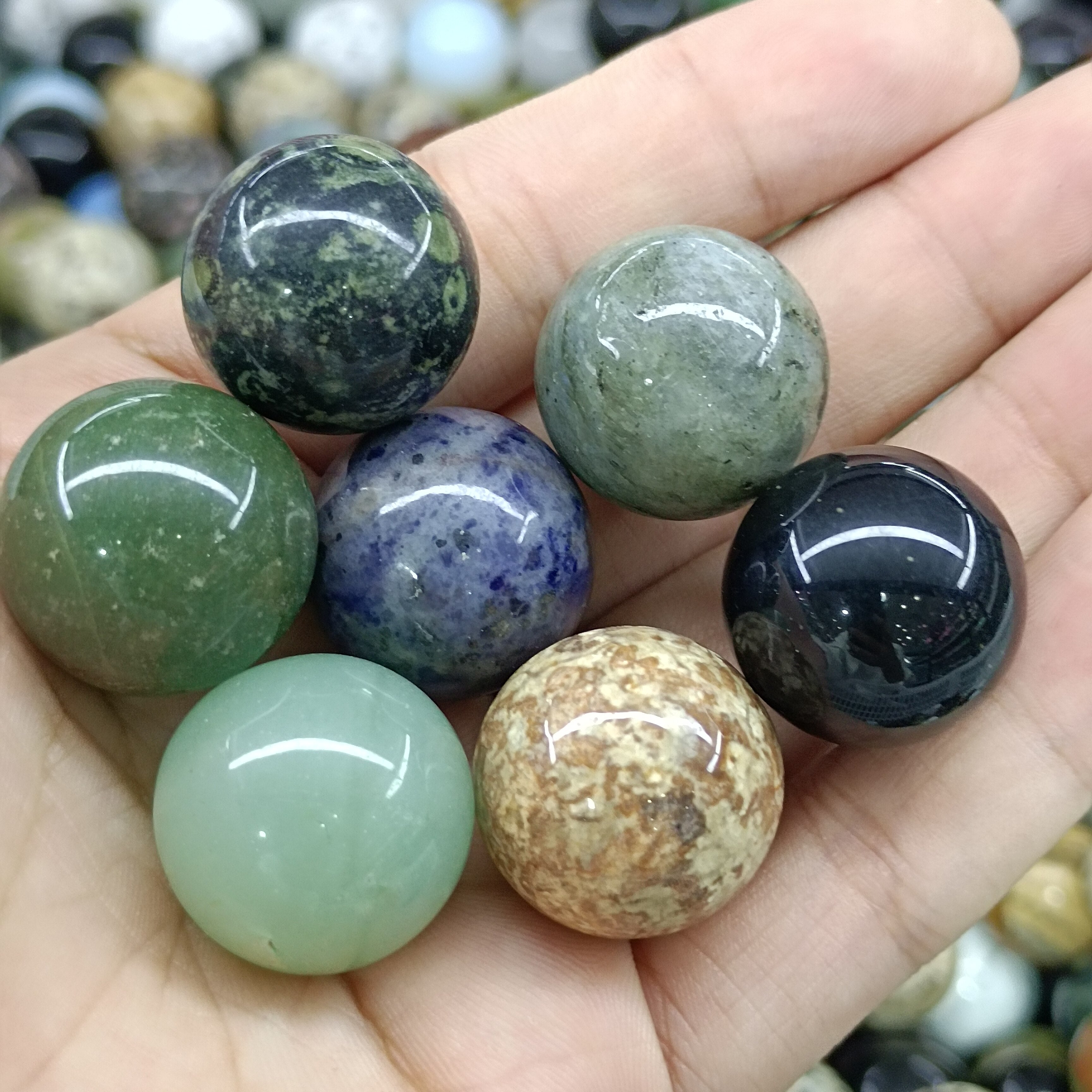 20mm  7pcs Natural Gemstone Sphere