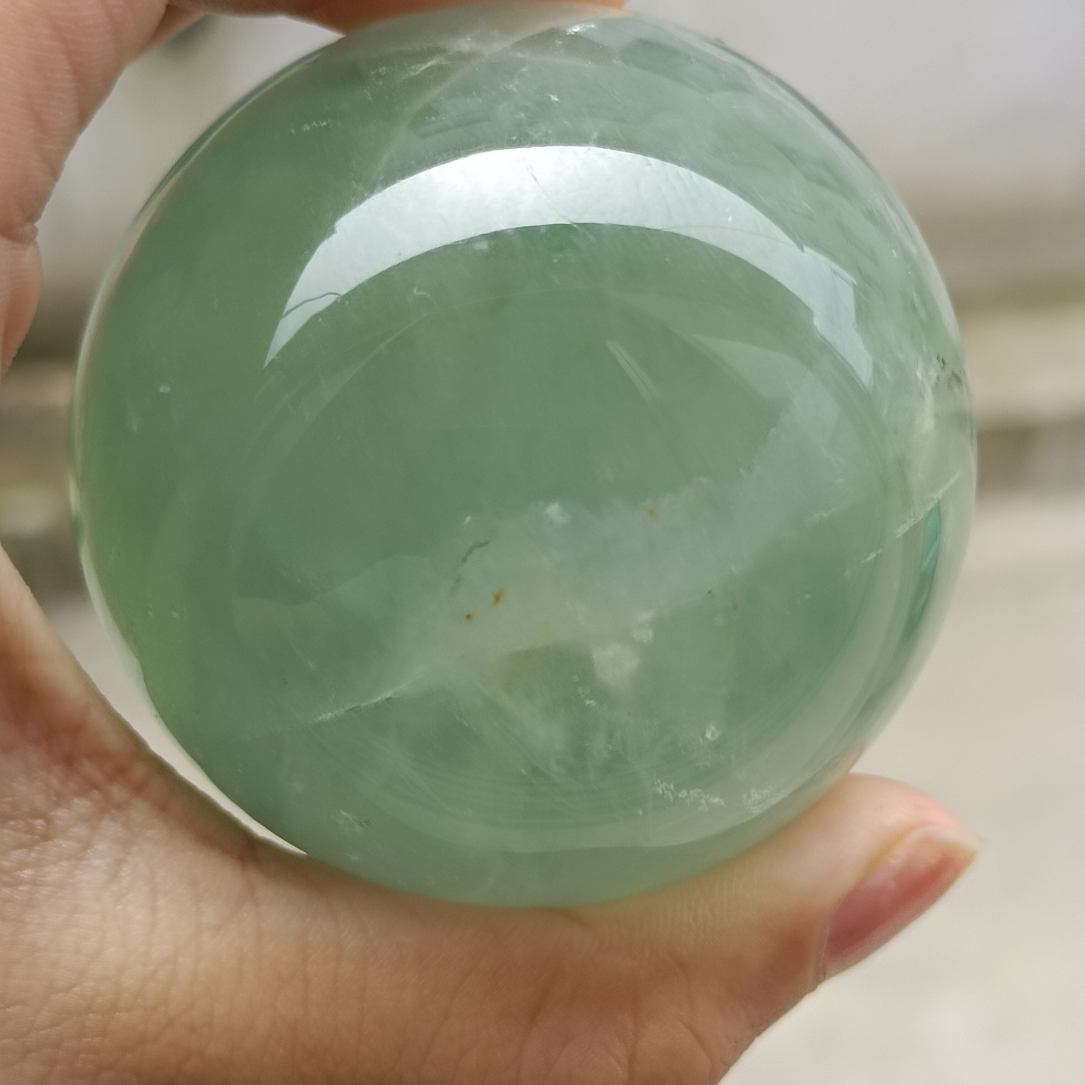 Beautiful Natural Green Fluorite Crystal Sphere Ball