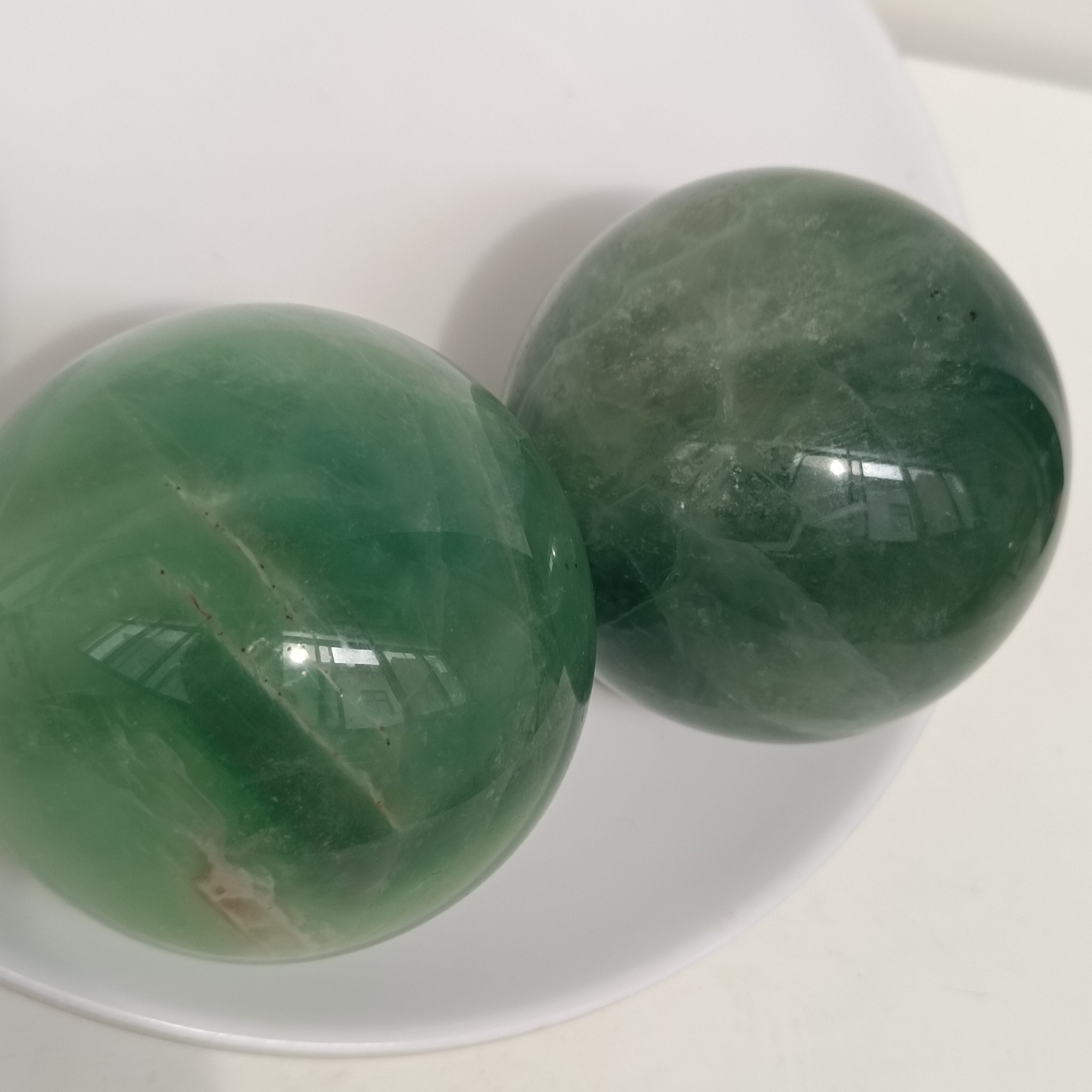 Beautiful Natural Green Fluorite Crystal Sphere Ball