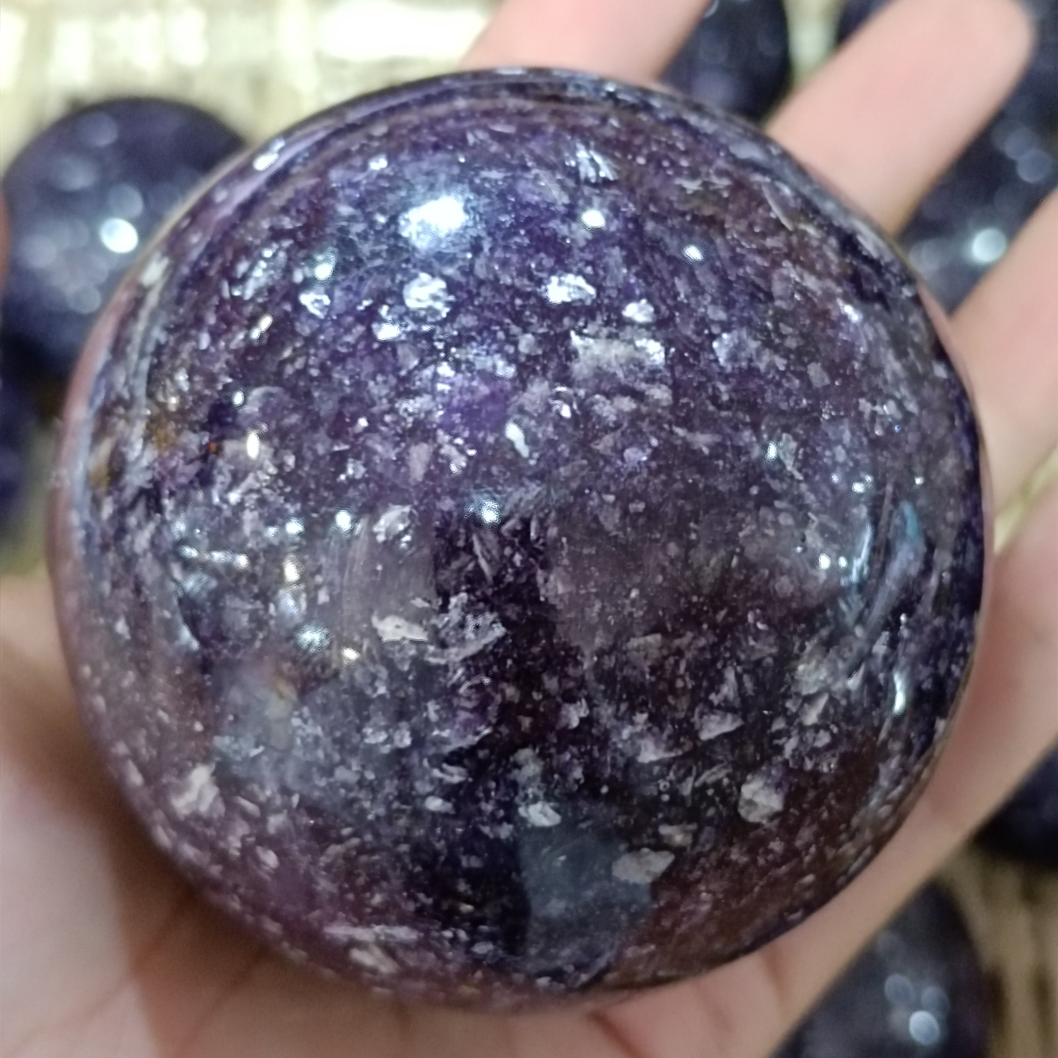 Natural Purple Mica Quartz Crystal ball