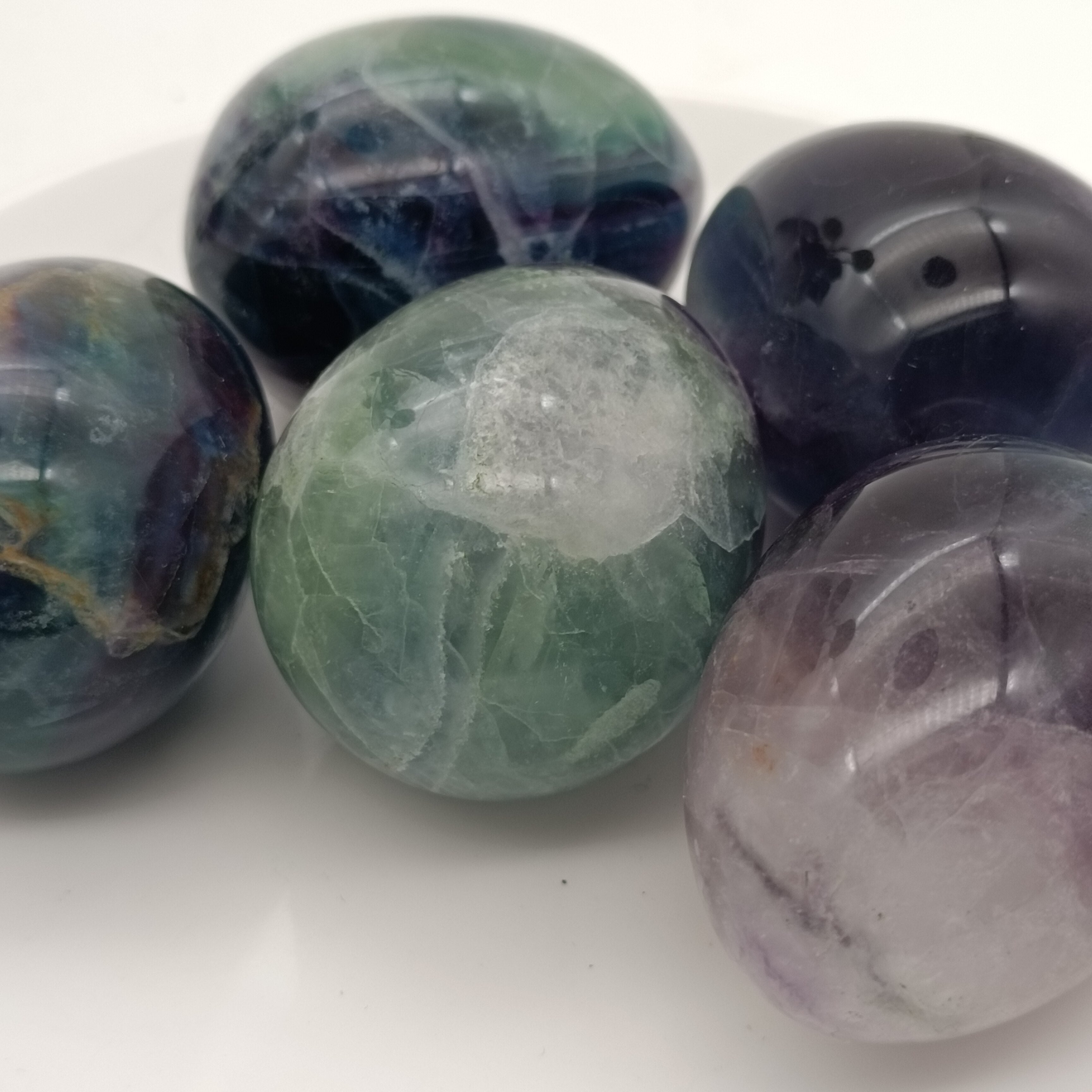 4.5-5cm Natural color fluorite crystal gemstone sphere egg
