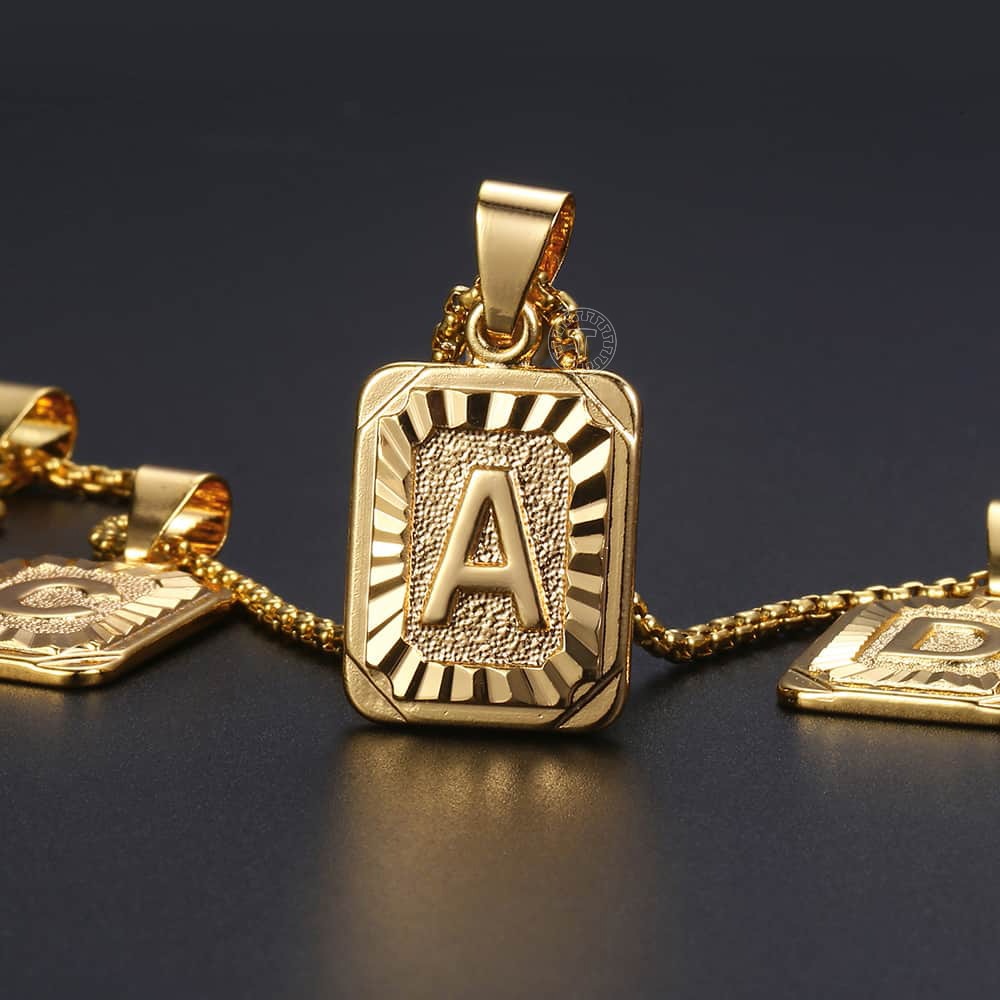 Initials Pendant Letter Name Necklace