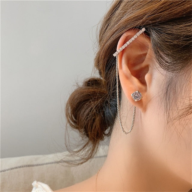 Fashion Korean Octagonal star Tassel Earring for Women