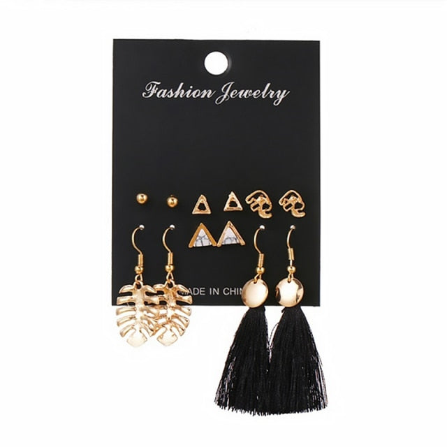 12 Pairs/Set Women's Earrings Pearl Earrings