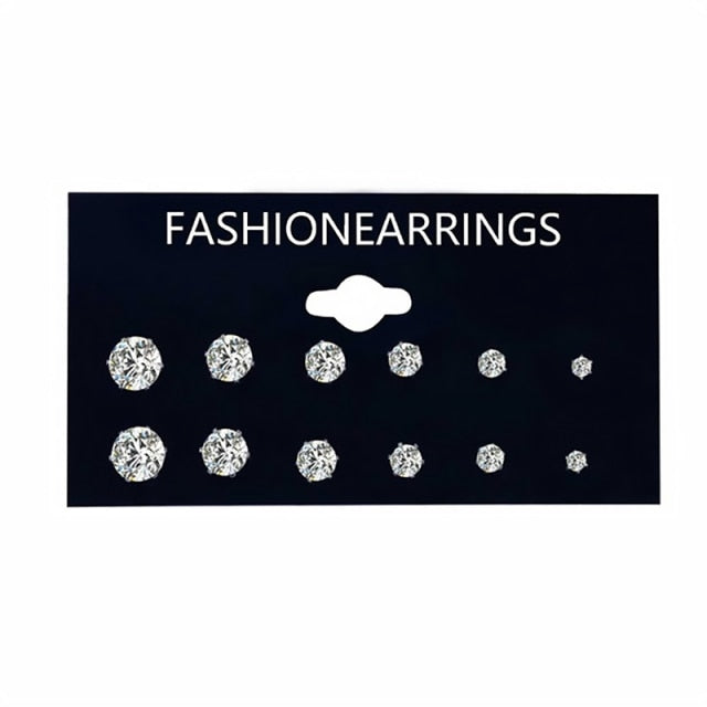 12 Pairs/Set Women's Earrings Pearl Earrings