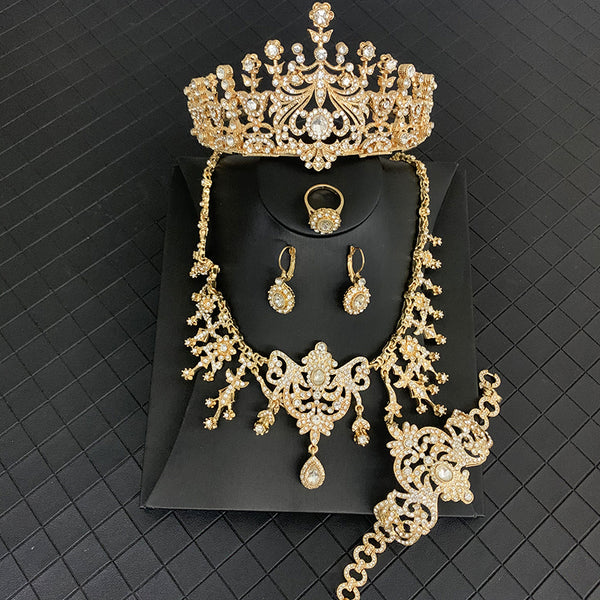 Conjunto de joyas vintage con flores de fantasía