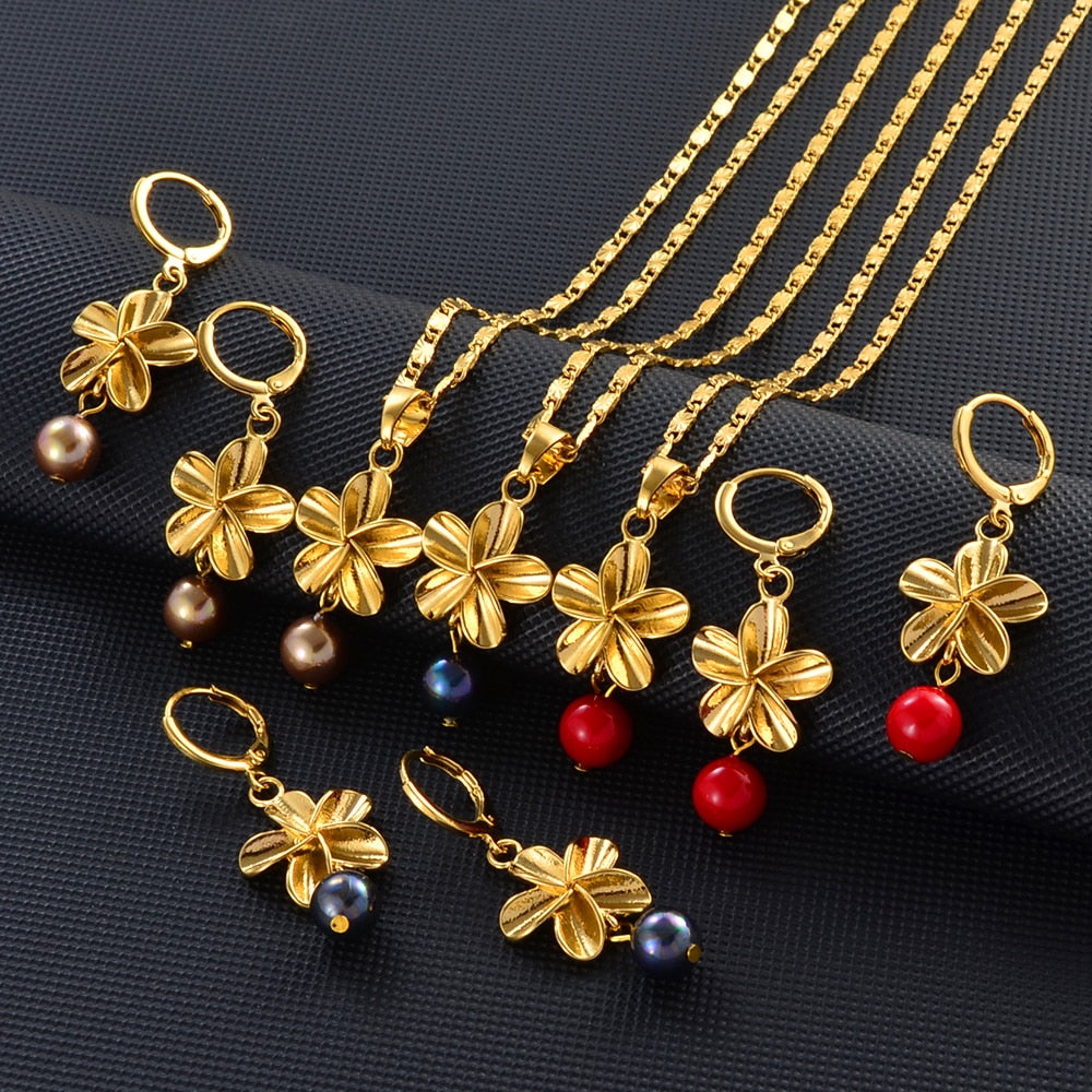 Hawaiian Flower Jewelry sets