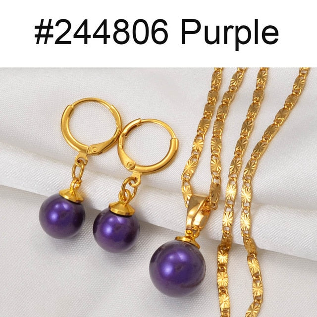 Hawaiian Colour Ball Pearl Jewelry sets