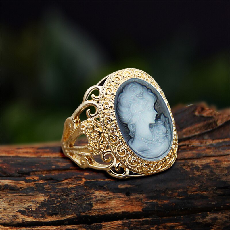 6 Colors Vintage Lady Queen Cameo Jewelry Sets