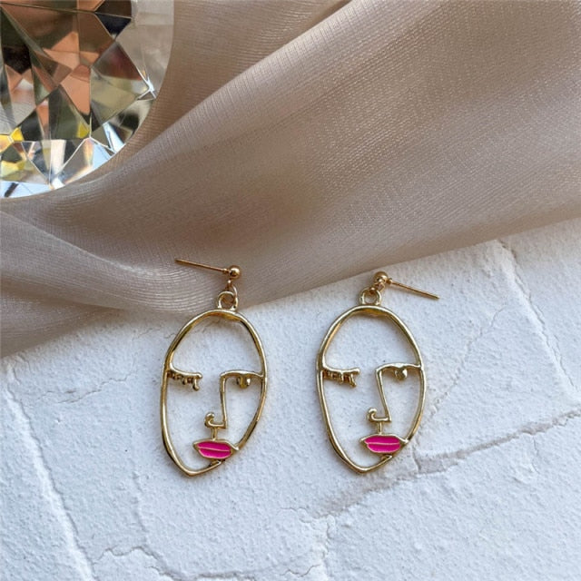 Punk Human Face Drop Earrings