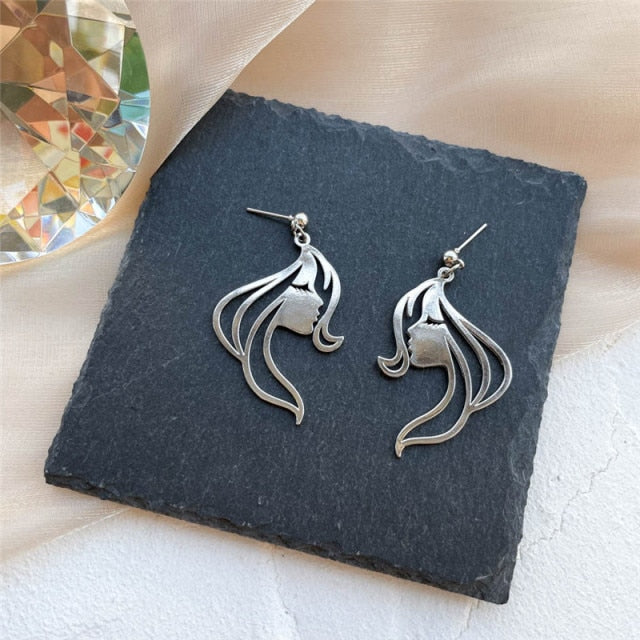 Punk Human Face Drop Earrings