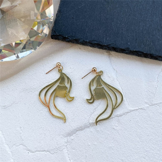 Punk Human Face Drop Earrings