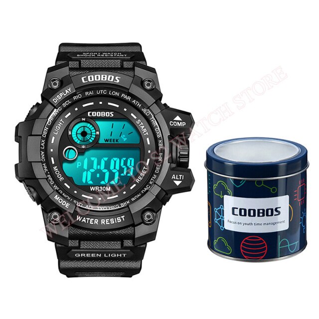 Boys Waterproof LED Cool Luminous Digital Watch