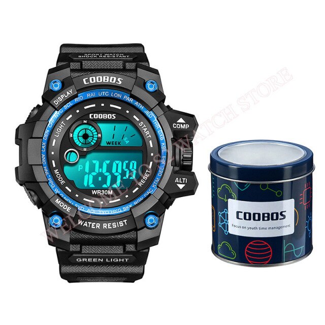 Boys Waterproof LED Cool Luminous Digital Watch