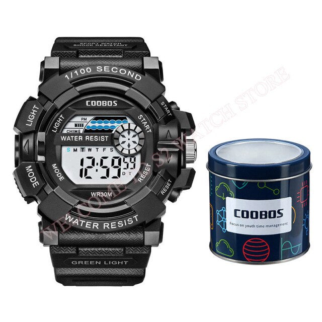 Boys Waterproof LED Cool Luminous Digital Watch