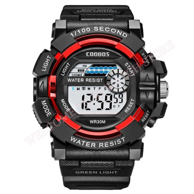 Boys Waterproof LED Cool Luminous Digital Watch