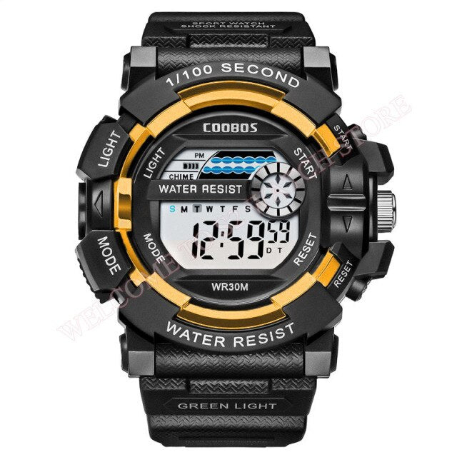 Boys Waterproof LED Cool Luminous Digital Watch
