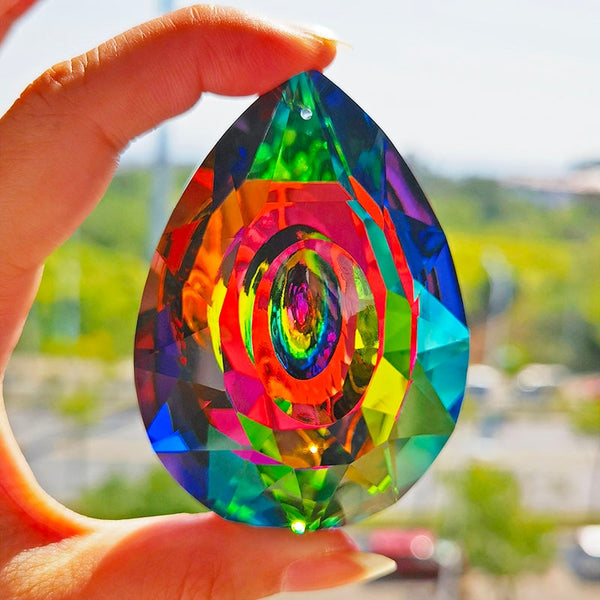 76mm AB-Color Crystal Prism Suncatcher