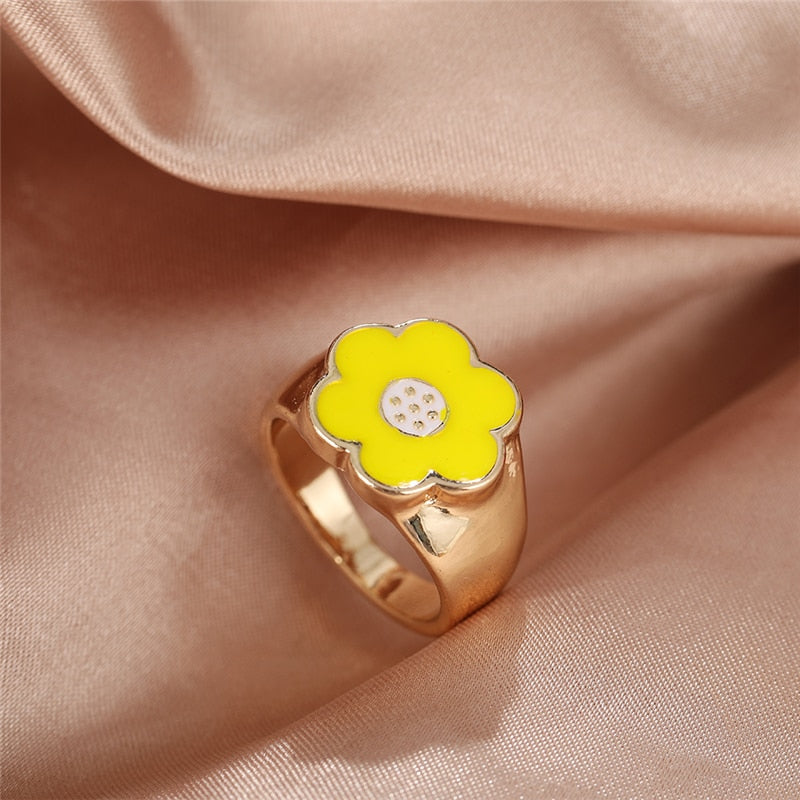 Colorful Love Heart Rings For Women