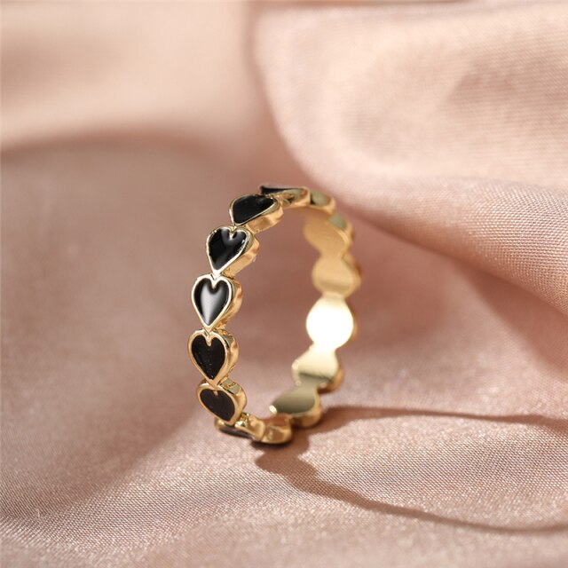 Colorful Love Heart Rings For Women