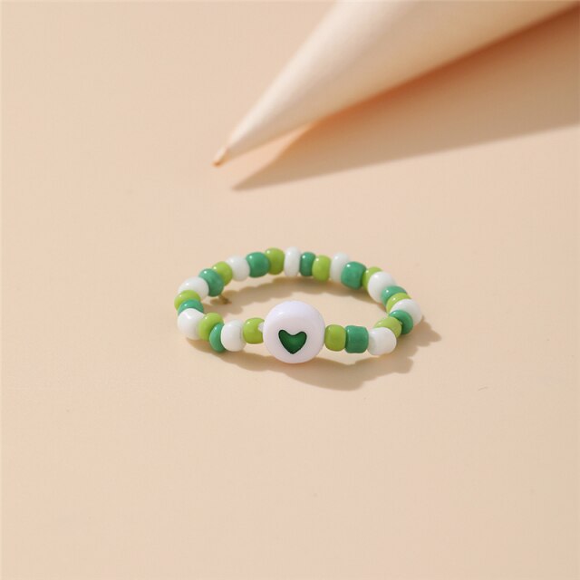 Colorful Love Heart Rings For Women