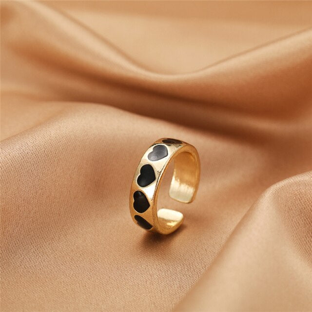 Colorful Love Heart Rings For Women