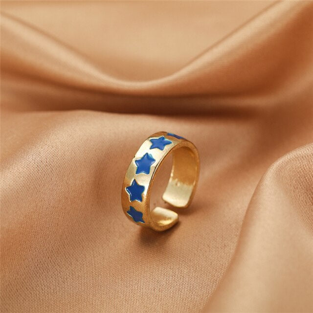 Colorful Love Heart Rings For Women