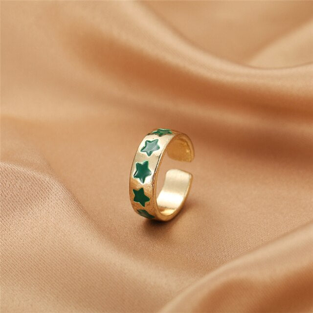 Colorful Love Heart Rings For Women