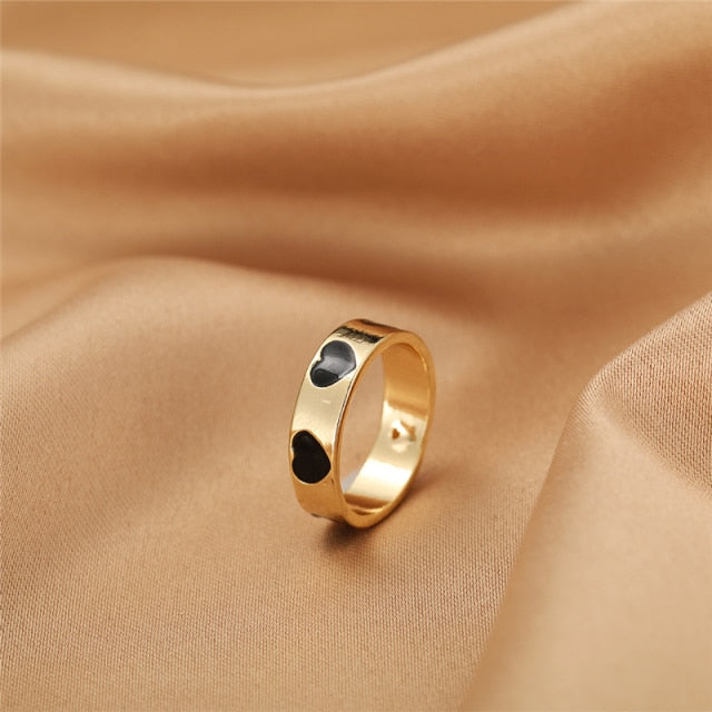 Colorful Love Heart Rings For Women