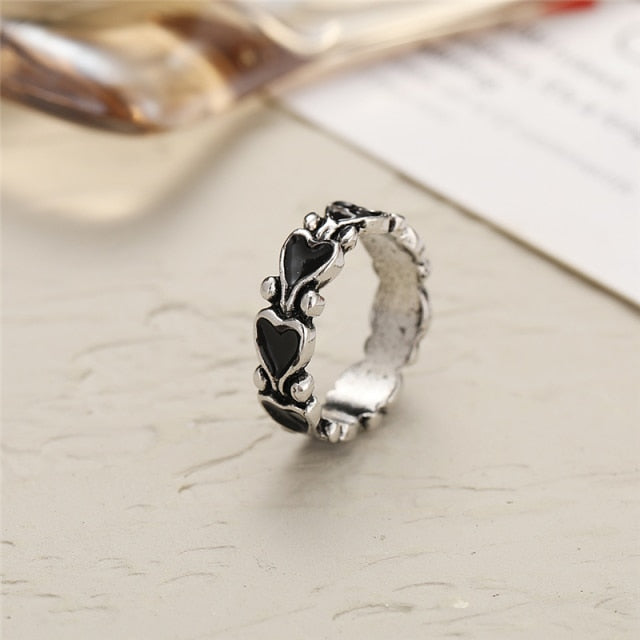 Colorful Love Heart Rings For Women