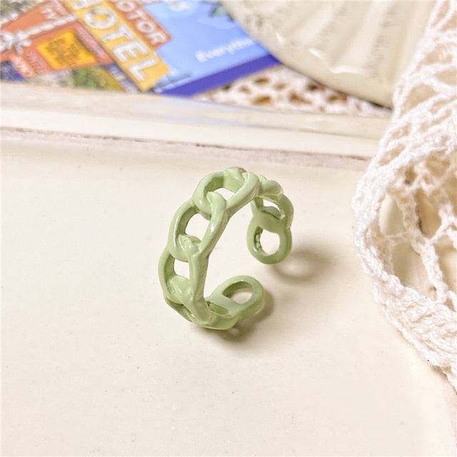 Colorful Love Heart Rings For Women