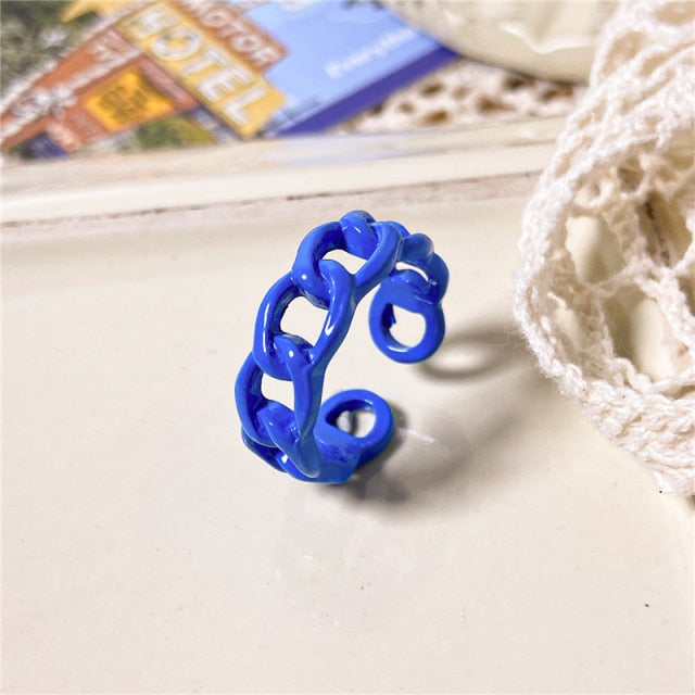 Colorful Love Heart Rings For Women