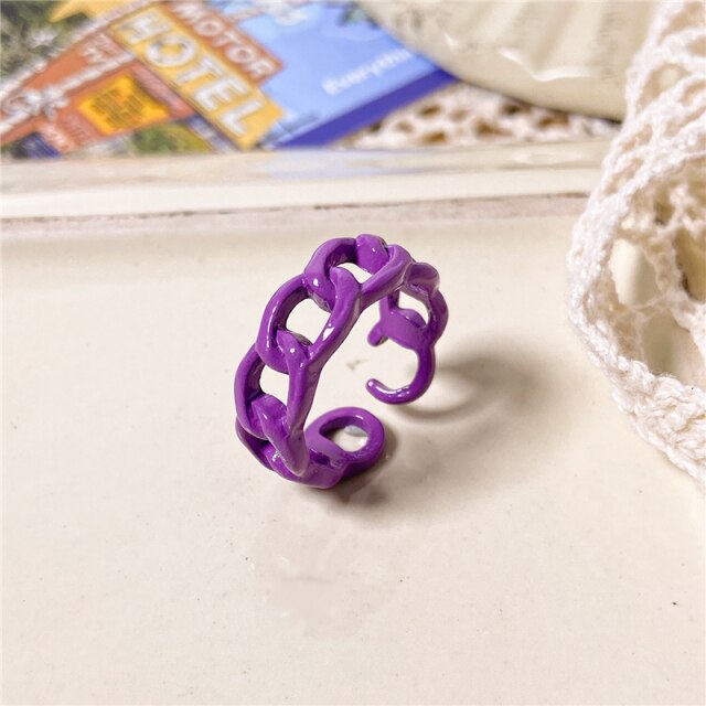 Colorful Love Heart Rings For Women