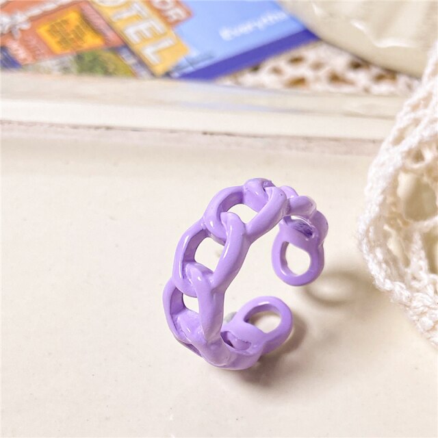 Colorful Love Heart Rings For Women