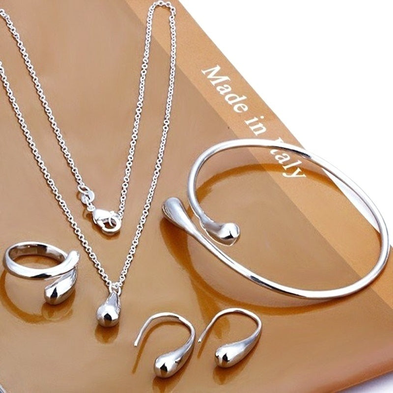 Exquisite Eardrop Shape Pendant Neckalce Water Drop Jewelry Set