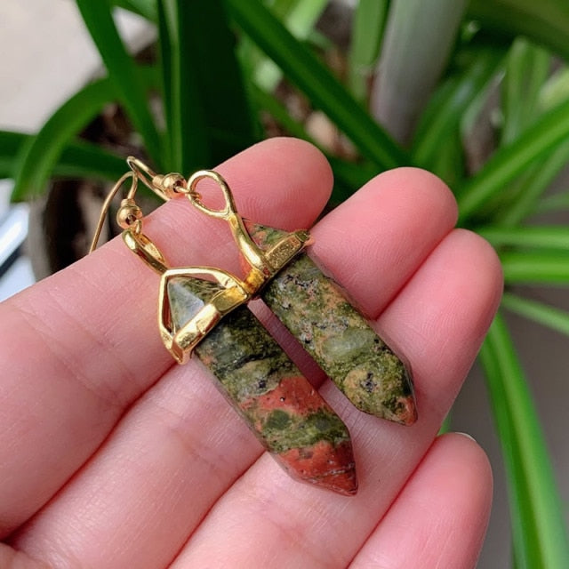 Natural Stone Drop Earring
