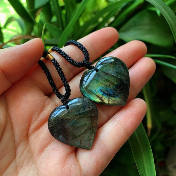 Heart Labradorite Quartz Necklace