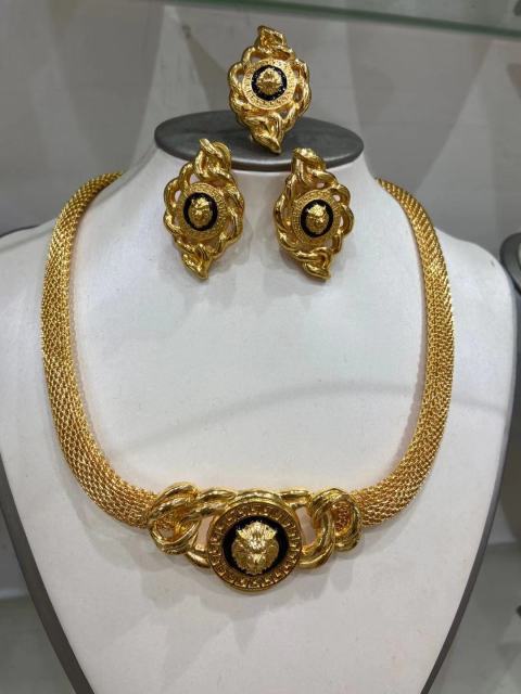 24K High-End Temperament Real Gold Plated Jewelry Wedding Set