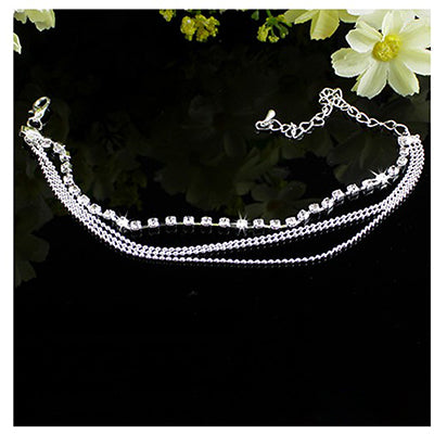 Bohemian Crystal Beads Multilayer Chain Anklet