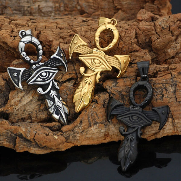 Viking Cross Sword Necklaces Eye Of Horus Pendant
